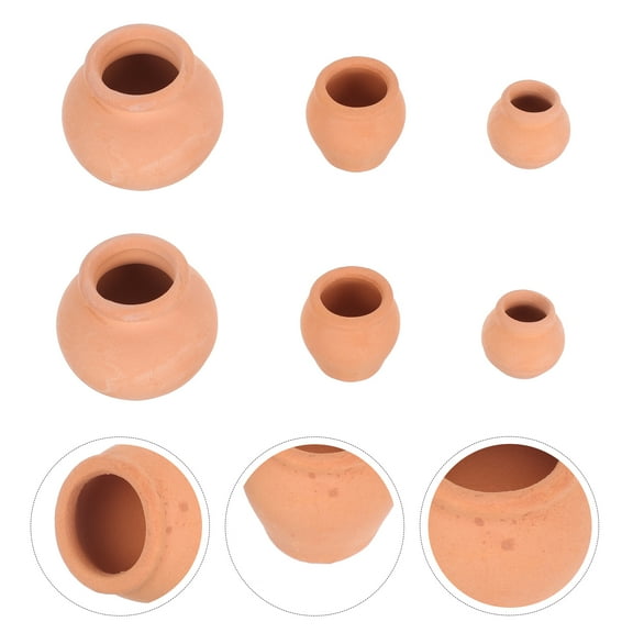 Squalise 6pcs Green Plant Flowerpots Ceramic Succulent Flowerpots Gardening Supply