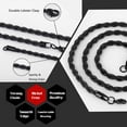 thumbnail image 3 of TINGN Black Chain for Men 3mm 16 Inch Stainless Steel Black Twist Rope Chain Necklace for Men, 3 of 7