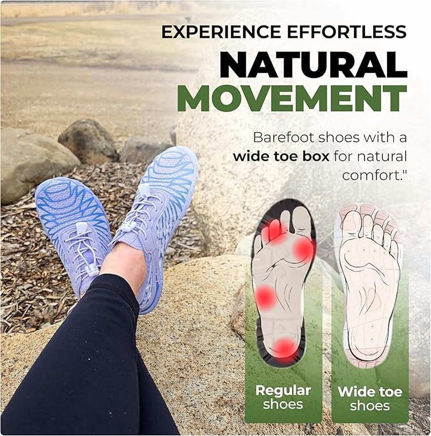 Hike Footwear HF Signature Lavender Healthy & Non-slip Barefoot Shoes Unisex, Walking and Daily Wear