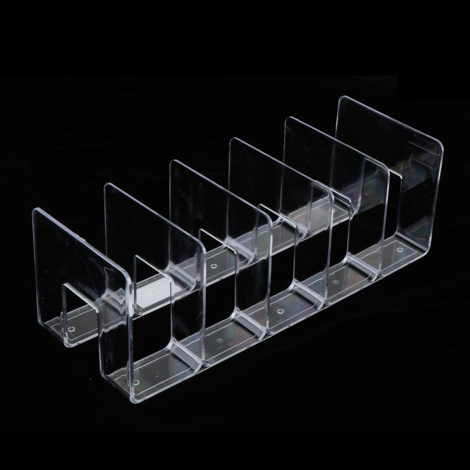perfeclan Acrylic File Organizer 5 Compartment Book Stand s Display 5 Upright Section File Holder for Desk Home Bookcase Recipe