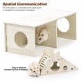 thumbnail image 3 of Hamster Hut, 2 Chamber Hamster Hideouts Wood Smooth Surface Chinchilla Habitat No Nails Guinea Pig Maze Exploring Gerbils Toys with Slide House for Dwarf Hamster Syrian, 3 of 7