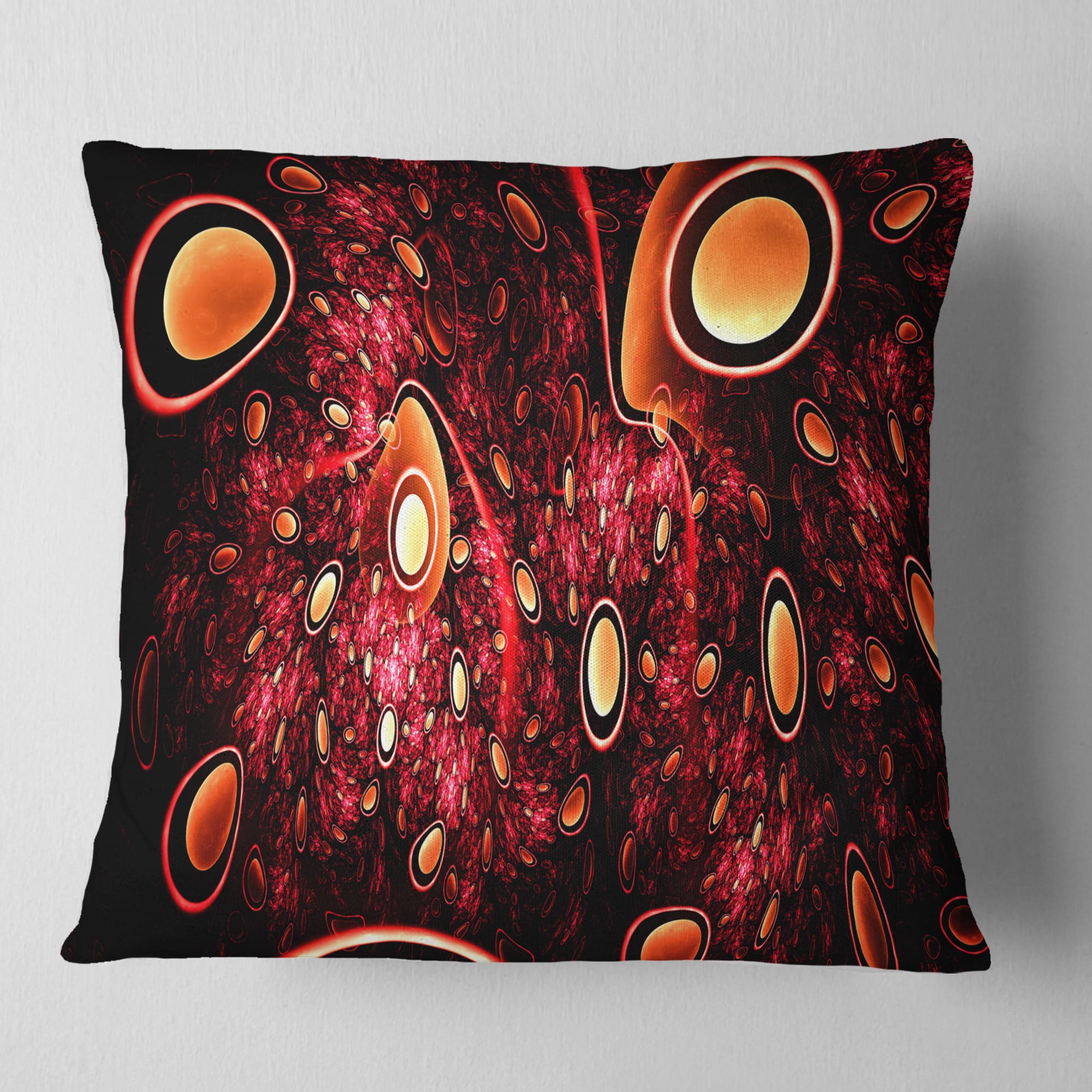 Designart Red 3D Surreal Abstract Design - Abstract Throw Pillow - 18x18