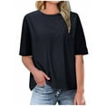 thumbnail image 2 of Otvok Plus Size Women Cotton and Linen T-Shirt Printed Short Sleeved Round Neck Tops, 2 of 6