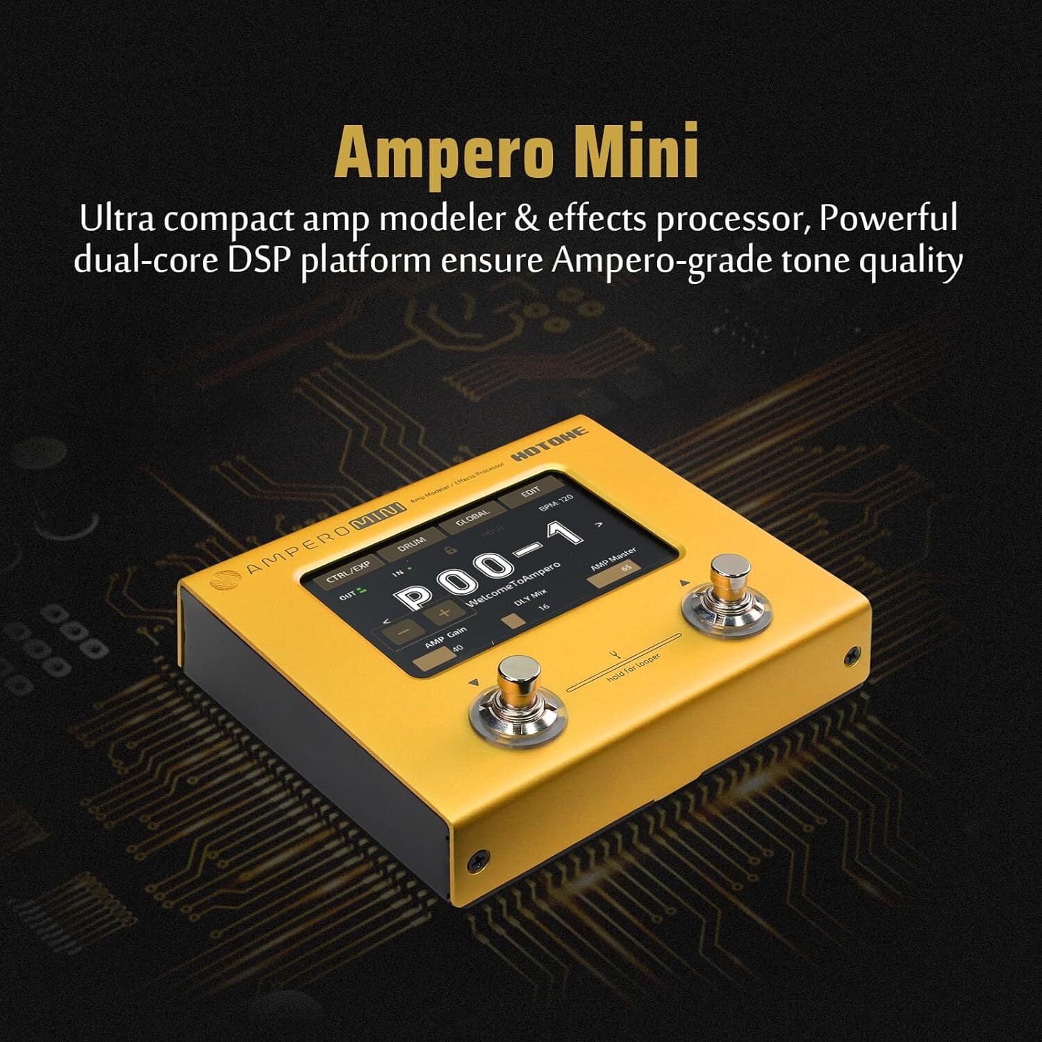 Hotone MP-50MG Ampero Mini Marigold Guitar Multi-Effects Pedal
