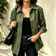 thumbnail image 2 of Vynhevius Women's Solid Denim Jacket Long Sleeve Loose Outerwear With Buttons And Pockets, 2 of 6