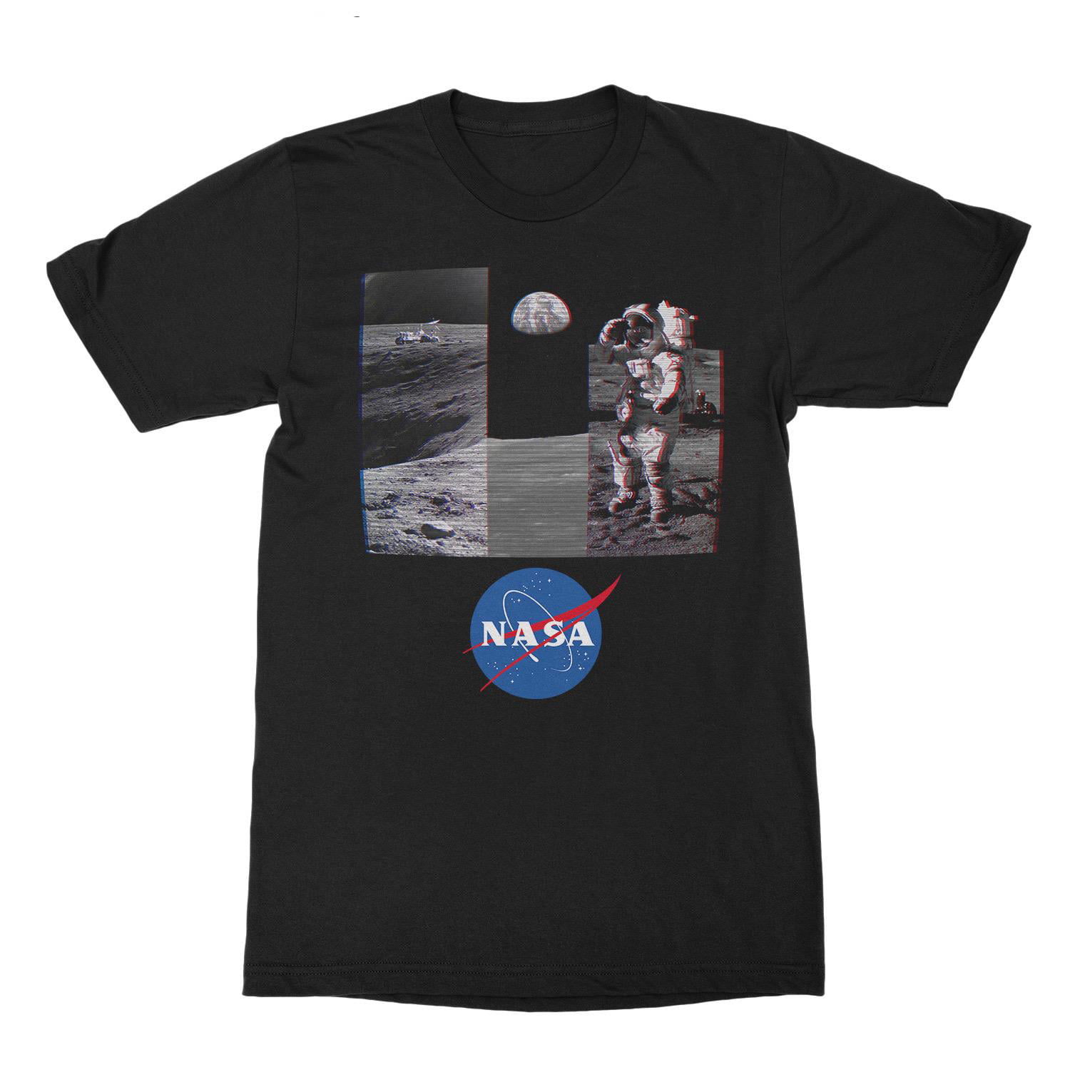 Glitched Photos Man On Moon Nasa Men T-Shirt, Male Large - Walmart.com