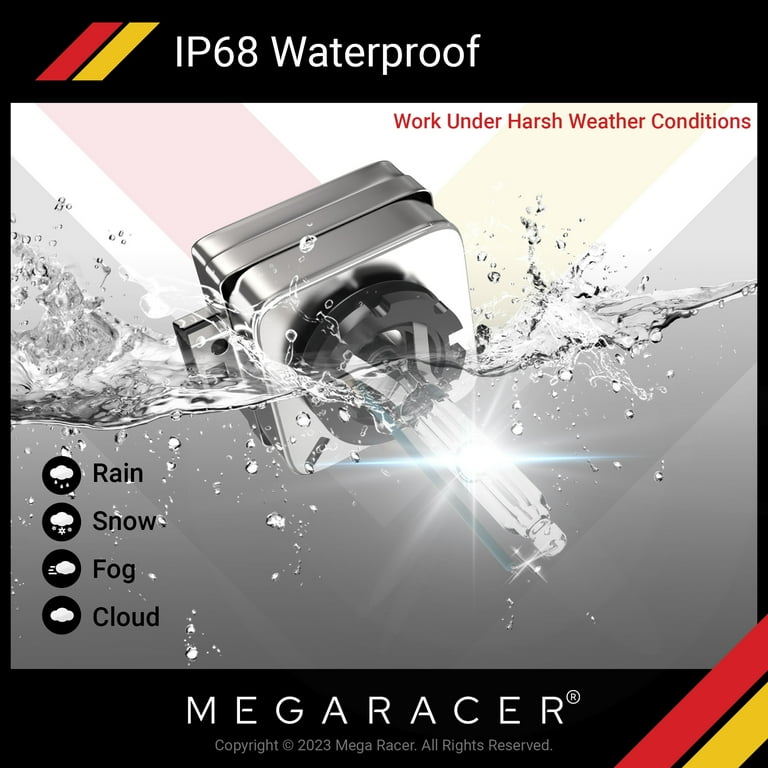 Mega Racer D3S/D3R/D3C HID Headlight Bulbs - 6000K Diamond White
