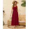 thumbnail image 2 of Vestido Kranda para mujer, vacaciones y verano, maxi, rojo vino, XXL, 2 of 6