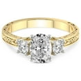 thumbnail image 5 of IGI Certified 2 Carat Oval Shape Lab Grown Diamond Engagement Ring | 14K White Gold | Valencia Three Stone Vintage Diamond Ring | FG-VS1-VS2 Quality Friendly Diamonds, 5 of 7