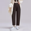 thumbnail image 4 of ShaoRunShi Maternity Pants Over the Belly Wide Leg Pants Adjustable High Waist Pregnancy Work Cropped Pants with Pockets, 4 of 8