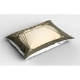 thumbnail image 2 of Ambesonne Art Nouveau Pillow Sham 2 Pack, Floral Arch Shape, 30"x20", Army Green Champagne, 2 of 3