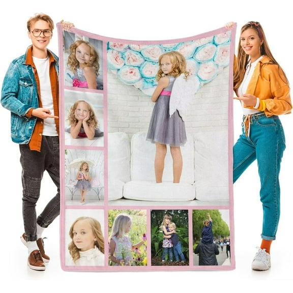 AISENIN Custom Blanket with Photos Personalized Blankets with Pictures Photo Blankets Personalized Birthday Christmas Gifts for Women Men Baby Child