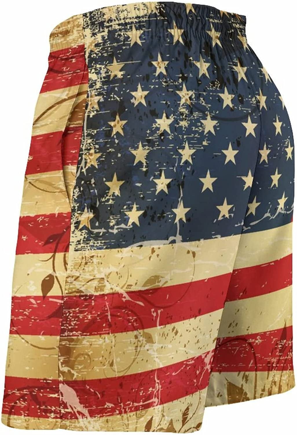 Taomei Men's American Bald Eagle Flag Swim Trunks Classic Board Shorts with Pockets S-3xl, Size: Large