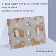 thumbnail image 3 of Yayeee Toggle Light Switch Wall Plate 2-Gang 4.56"x4.48" Decorative Outlet Cover, Cartoon Bear, 3 of 7