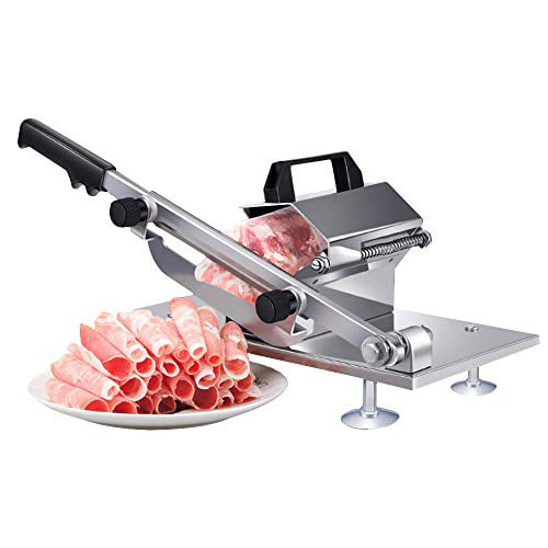 Adjustable Manual Iced Food Fruit Meat Slicer Beef Mutton Sheet Roll Cutter Home 
