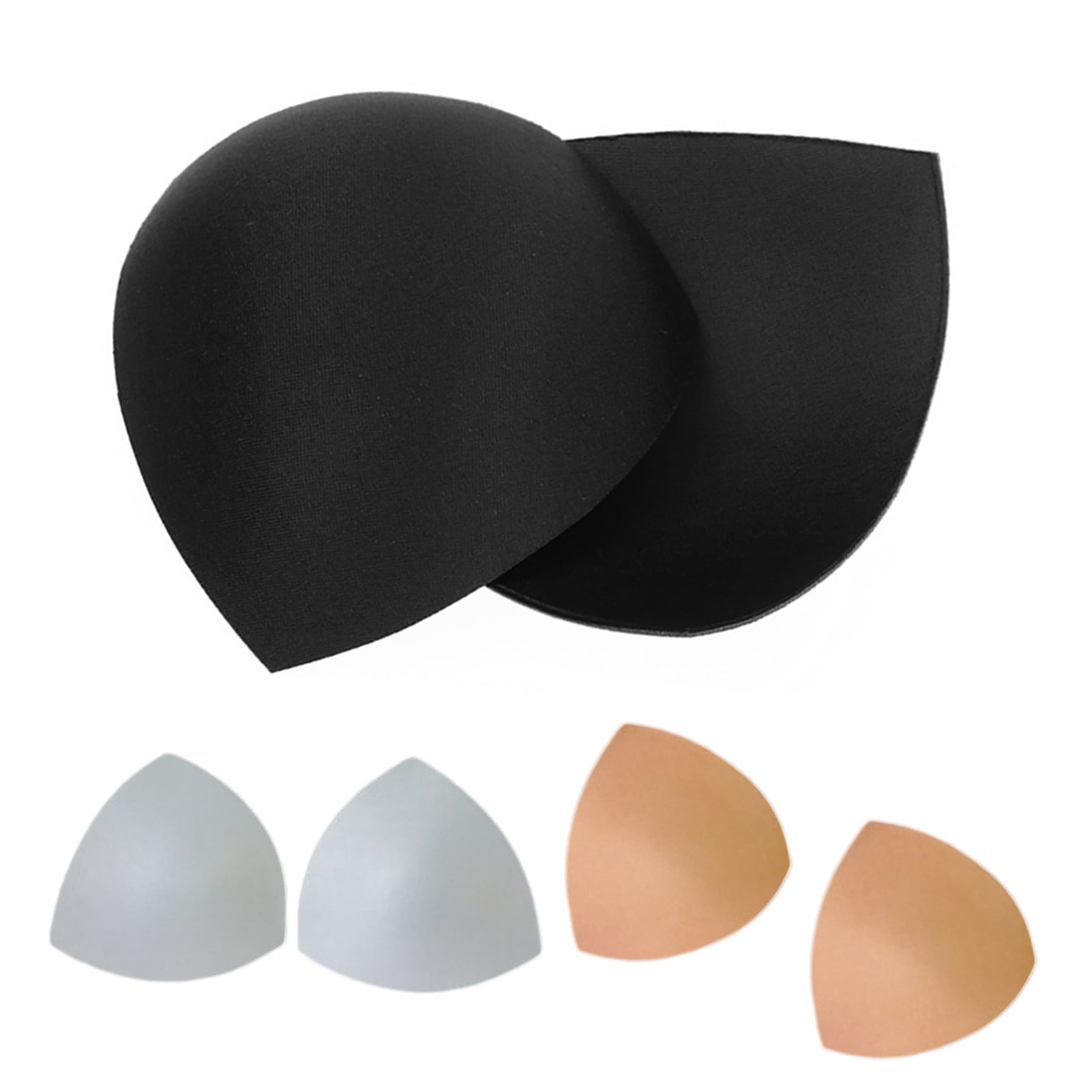 FANMAOUS 4 Pairs Bra Pad Insert,Removable Sport Bra Cup Triangle Breathable  & Reusable Bra Pad for Yoga Bra,Swimsuits,Bikini (B/C Beige 4 pairs)