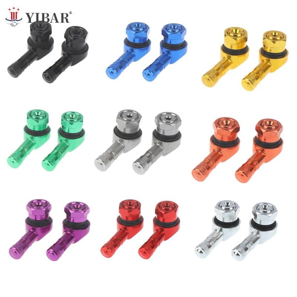 2pcs Motorcycle Rim 90 Degree Angle Aluminum Alloy Valve Motorcycle Wheel Tire Tubeless Valve Stems For Rim Wheel Parts CNC2pcs8 He Qiyong unisex