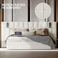 thumbnail image 4 of Merluxy King Size Upholstered Bed Frame with Widened Headboard,Lift-Up Storage Bed and Built-In Reading Light, Velvet Platform Frame,Cream, 4 of 8