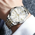thumbnail image 6 of OLEVS Watches for Men Diamond Business Dress Classic Casual Analog Quartz Stainless Steel Waterproof Luminous Date Men Wrist Watches Reloj Para Hombre White Dial, 6 of 11