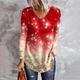 thumbnail image 2 of HAiming Christmas Crewneck Shirts for Women Trendy Printed Long Sleeve Pullover Tunic Tops Fall Casual Loose Blouse, 2 of 4