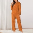 thumbnail image 2 of Balery Orange Glitter Conjunto de Pijama con Estampado para Mujer, Conjunto de Dos Piezas con Manga Larga, Ropa de Dormir Suave con Bolsillos, Pijamas Cómodos-X-Large, 2 of 7