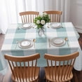thumbnail image 3 of Aqua White Buffalo Check Table Cloth Waterproof Tablecloths, Farmhouse Plaid Modern Geometric Tablecloth Dining Table Cover for Kitchen Party Tabletop Outdoor, Rectangle Tablecloth 52x70 Inch, 3 of 9