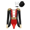 thumbnail image 2 of iiniim Women's Ringmaster Circus Ring Leader Outfit Master Lion Tamer Fancy Dress Bodysuit Black XL, 2 of 7