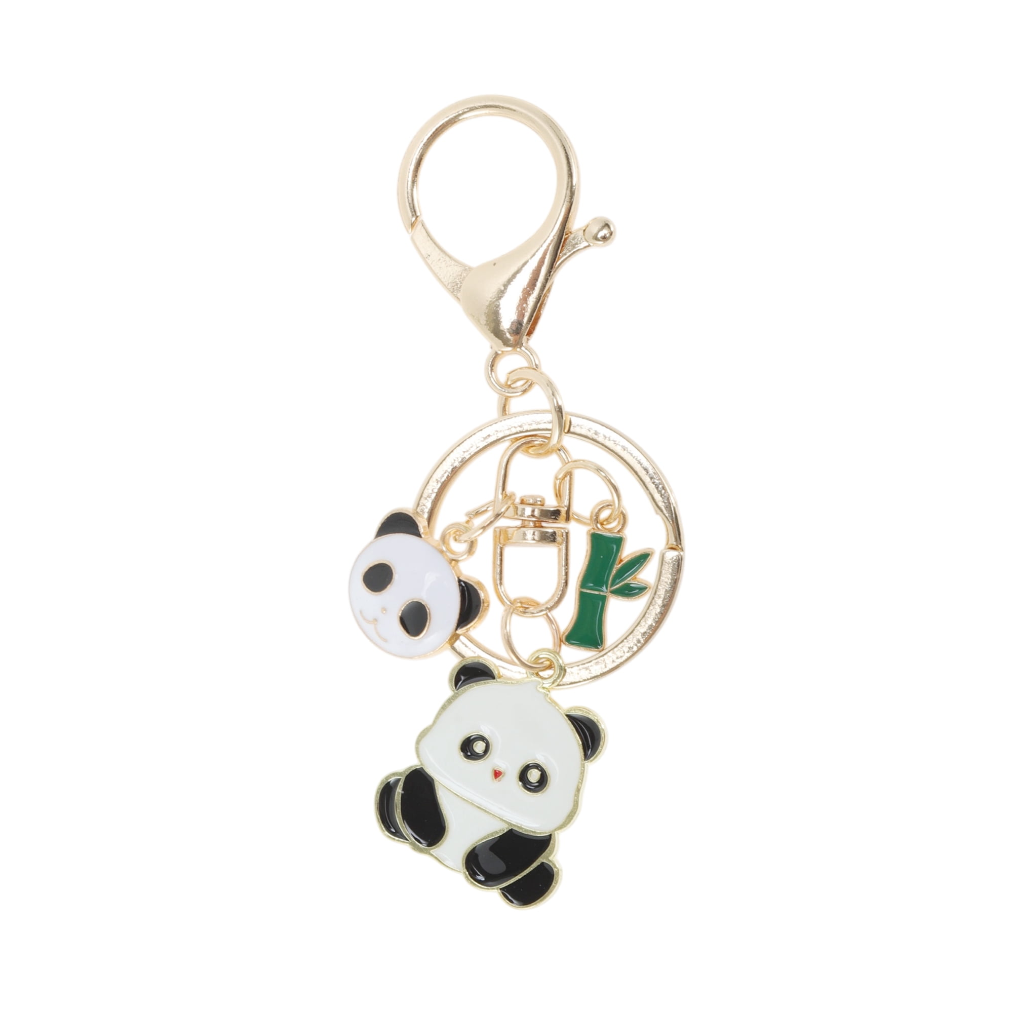 Unique Bargains 1 Pc Handbag Charms Keychains Animal Type 4 Bag Accessories Black White