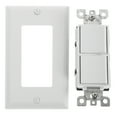thumbnail image 1 of Shisuyan Rocker Combination Switch 2 Individual Decorator Switch 10 Amp Light Switch with Wall Cover, 1 of 8