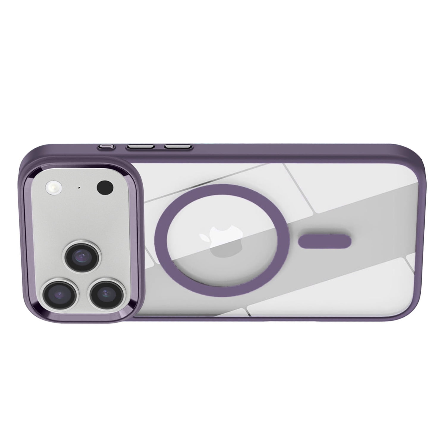 Sparkling Magnetic Clear Case for iPhone 17 Pro Max - Purple