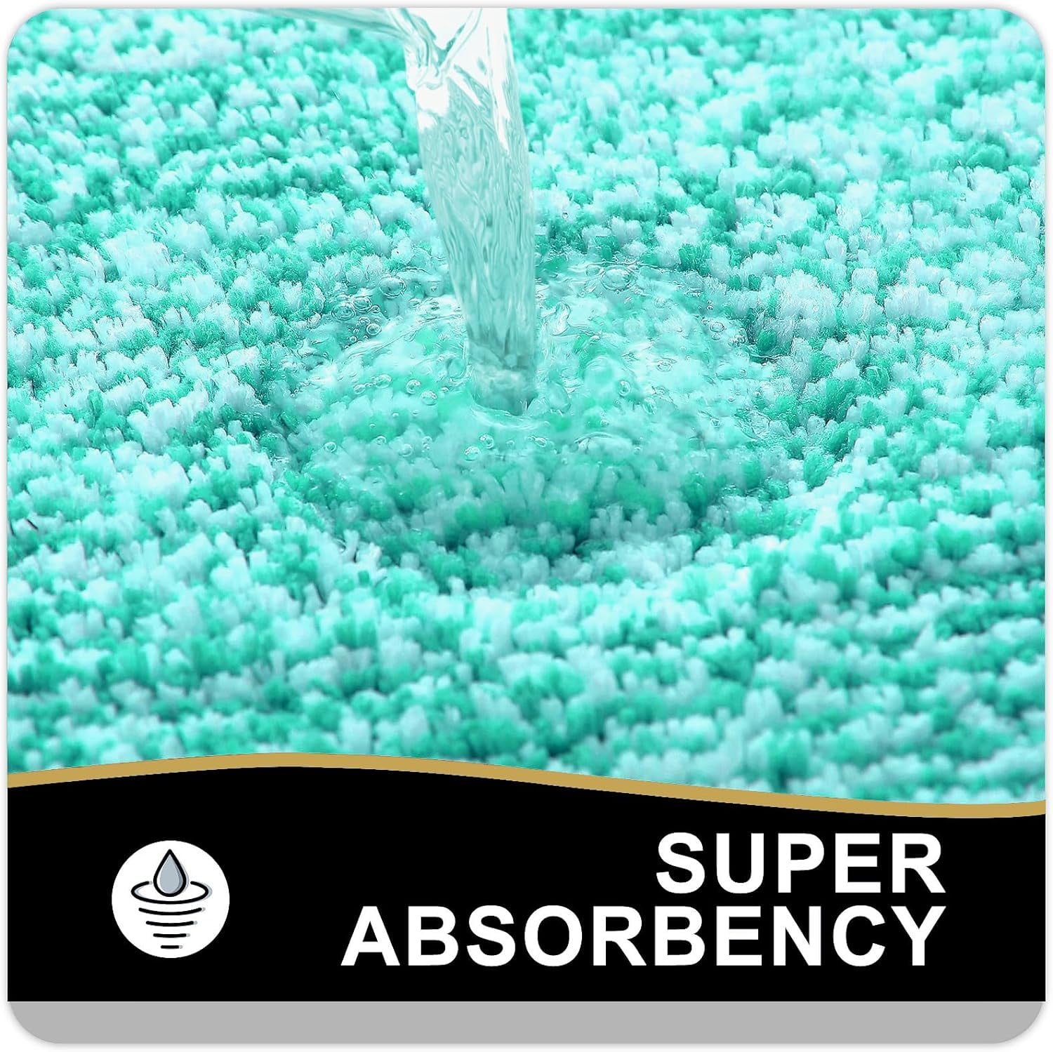 Ht Viik Bathroom Rugs 24x16, Extra Soft and Absorbent Microfiber Bath Mat, Non-Slip, Machine Washable, Quick Dry Shaggy Bath Carpet, Suitable for Bathroom Floor, Tub, Shower (Small, Green)