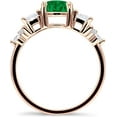 thumbnail image 5 of Vintage Style Round Three Stone Ring Green Emerald Cubic Zirconia Rose Tone 925 Sterling Silver, Size 7, 5 of 7
