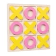 thumbnail image 3 of Rushawy Handcrafted Wooden Tic Tac Toe Game - Classic Strategy Board Game for Adults and Yellow Pink, 3 of 9