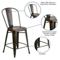thumbnail image 6 of Flash Furniture Blake Commercial Grade 4 Pack 24" High Distressed Copper Metal Indoor-Outdoor Counter Height Stool with Back, 6 of 13