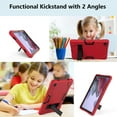 thumbnail image 7 of ELEHOLD Rugged Hybrid Case for Samsung Galaxy Tab A8 10.5" 2022 SM-X200/X205, Tri-Layers Hard PC Soft Silicone Hidden Kickstand Anti-Scratch Shockproof Heavy Duty Case for Kids Men Women,Red+Black, 7 of 7