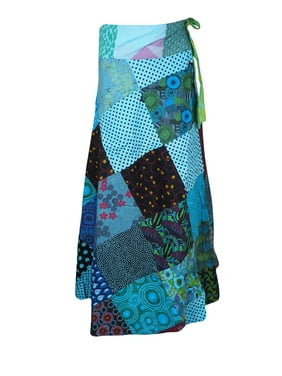 Mogul Women Wrap Skirt Bohemian Gypsy Chic Printed Cotton Cover Up Summer Skirts One size