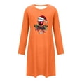 thumbnail image 6 of Blmnix Long Sleeve Nightgowns for Women Christmas Plus Size Sleepshirts Orange Oversized Crew Neck Sleep Dress, 6 of 6