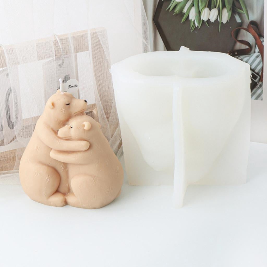 Osdhezcn Exquisite Aromatherapys Candle Mold Hug Foxes Bear Mold Animal Gypsum Ornament