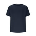thumbnail image 3 of UVEASISHA Short Sleeve Tee Shirts for Men Solid Color Textured T-Shirt Summer Casual Loose Crewneck Pullover Cozy Base Layer Tshirt Navy XL, 3 of 8