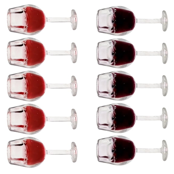 10PCS Miniature Red Wine Glasses for Doll House Scene Display Accessories