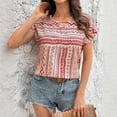 thumbnail image 4 of Haivin Women’s T Shirts Short Sleeve Color Block Tops Casual Summer Fashion Tees, 4 of 8
