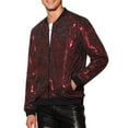 thumbnail image 4 of Lars Amadeus Sequin Varsity Jacket for Men's Zip Up Long Sleeves Party Sparkle Jacket, 4 of 4