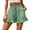 #7-Green, variant on Pntutb Womens Plus Size Summer Casual with Pockets Drawstring Printed Ruffles Shorts