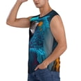 thumbnail image 3 of Balery Modern Style Blue Parrot Camisetas sin mangas para hombre, absorbe la humedad y protege contra el mal olor.-Small, 3 of 7