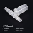thumbnail image 4 of Uxcell 6x14x6mm OD PP Reducing Barb Hose Fitting Tee T Shape 3 Way Pipe Connector, Translucent 4 Pack, 4 of 5