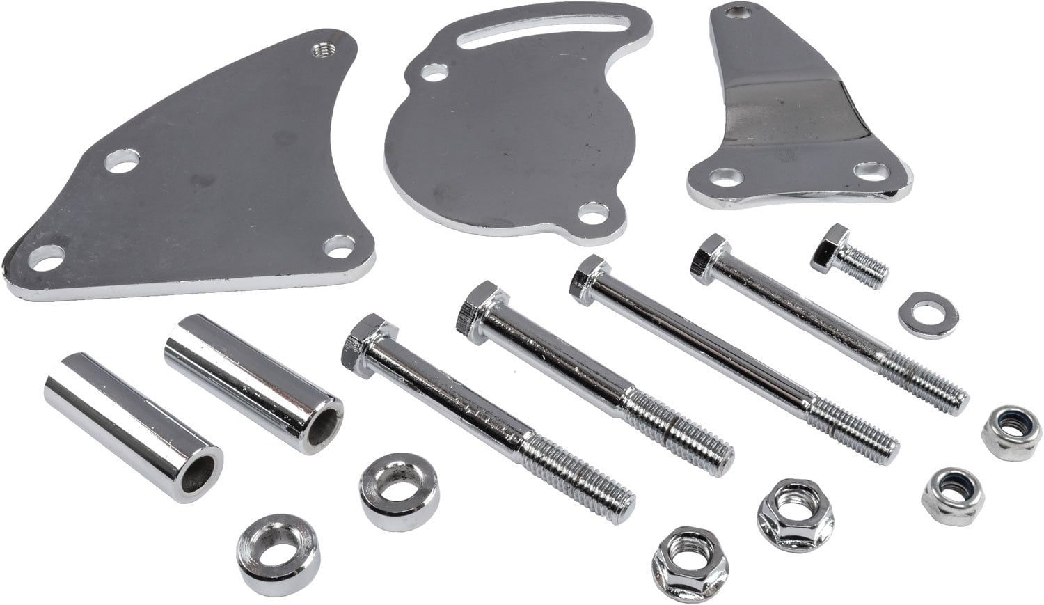 JEGS 504214 Power Steering Pump Bracket GM Type II Chrome