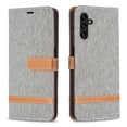thumbnail image 2 of Feishell Fit for Samsung Galaxy A15 Phone Case with Wrist Strap,Cloth Texture PU Leather Shockproof Anti-Scratch Magnetic Flip Stand Card Slots Wallet Phone Case,Gray, 2 of 8