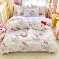 thumbnail image 1 of Sanrio Hello Kitty Bedding Set Cute Cotton Four Piece Double Queen Size  Bed Linens Pillowcase Girl Dorm Bedclothes Home RJ, 1 of 7