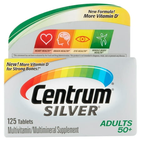 Centrum Silver Adult 50+ (125 Count) Multivitamin / Multimineral Supplement Tablets