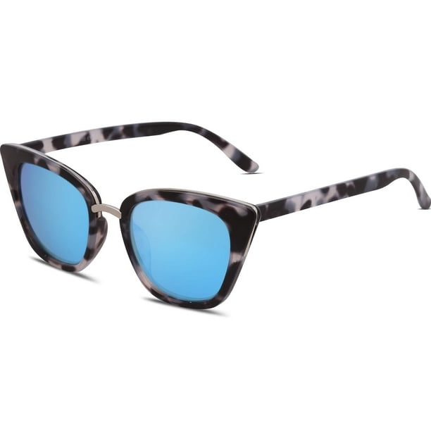 Gafas de sol SOJOS estilo ojo de gato SJ2052 con protección UV400 en color carey azul